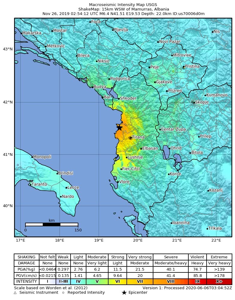 Mamurras Albania Earthquake Map